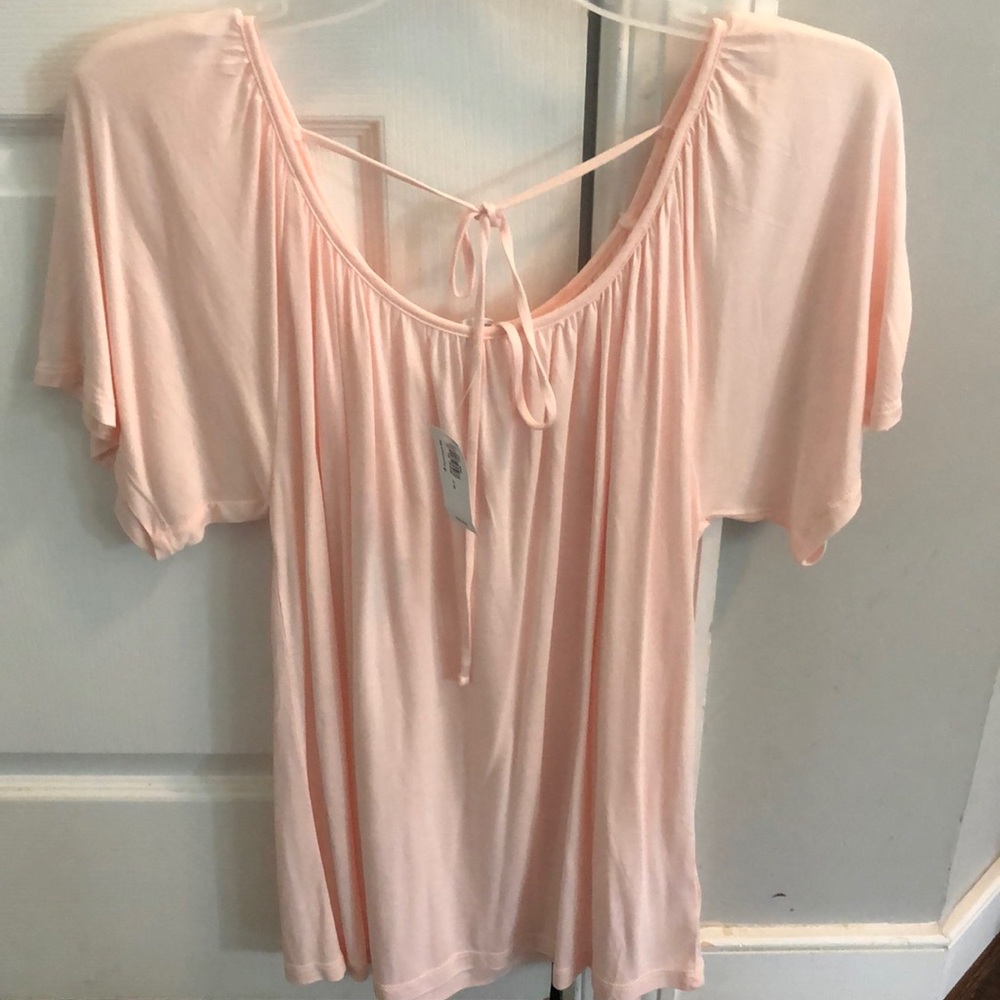 Light/pale pink casual top